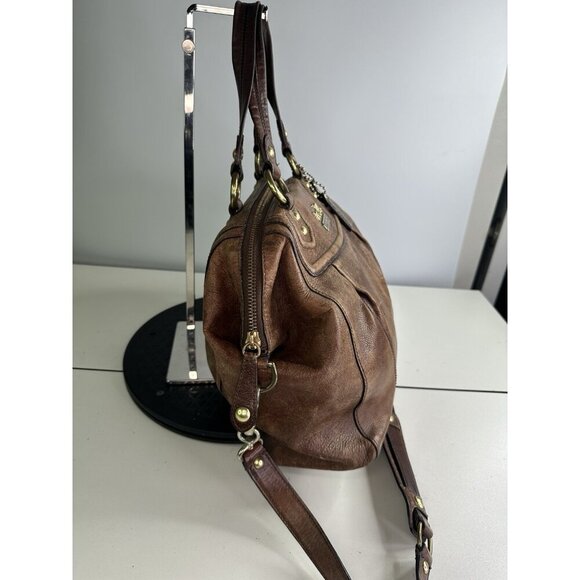 DISTRESSED Coach VTG Madison Claire Handbag Leather Brown 14334 - Picture 3 of 13